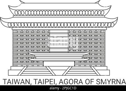 Taiwan, Taipei, Agora Of Smyrna, travel landmark vector illustration Stock Vector