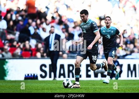 Finn Azaz (18 Plymouth Argyle) controls the ball during the Papa John Trophy Final between Bolton Wanderers and Plymouth Argyle at Wembley Stadium, London on Sunday 2nd April 2023. (Photo: Kevin Hodgson | MI News) Credit: MI News & Sport /Alamy Live News Stock Photo