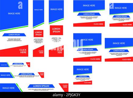 Set of web banners of standard size with a place for photos Stock Vector