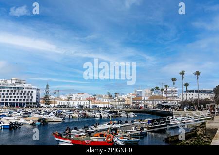 The boating marina in the port of Faro, Portugal Stock Photo