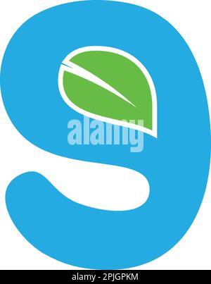 Initial letter G logo with green leaf ecology nature element vector icon Stock Vector