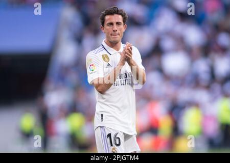 2nd April 2023; Santiago Bernabeu Stadium, Madrid, Spain, Spanish La Liga Football, Real Madrid versus Real Valladolid; Odriozola Stock Photo