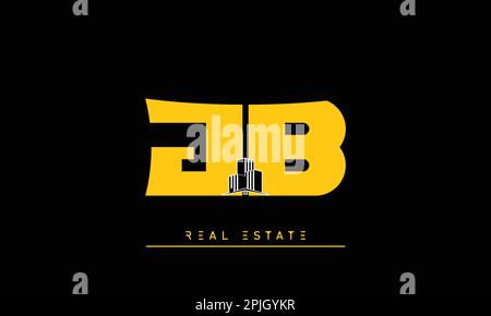 Real Estate letters Initials Monogram logo JB , BJ Stock Vector