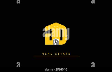 Real Estate letters Initials Monogram logo JD , DJ Stock Vector