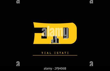 Real Estate letters Initials Monogram logo JD , DJ Stock Vector