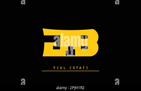 Real Estate letters Initials Monogram logo JB , BJ Stock Vector