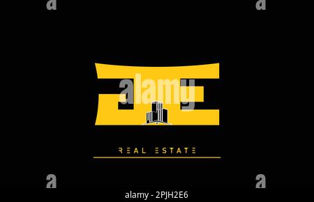 Real Estate letters Initials Monogram logo JE , EJ Stock Vector