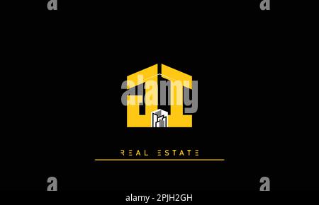 Real Estate letters Initials Monogram logo JI , IJ Stock Vector