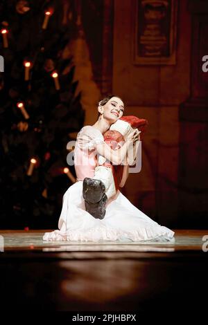 Ballerina Ksenia Pukhlovskaya seen on the stage of the Voronezh 