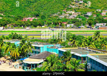 ST THOMAS, USVI - February 2, 2023: Tourism is a major industry in St Thomas. Recovery from Covid restrictions has become to resume tourism to former Stock Photo