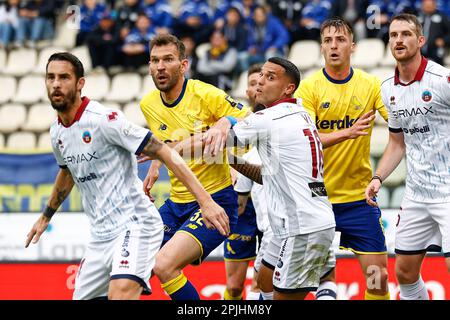 Alberto Braglia stadium, Modena, Italy, April 01, 2023, Luca Strizzolo (Modena) and Alessio Vita (Cittadella)  during  Modena FC vs AS Cittadella - It Stock Photo