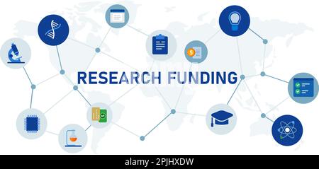 Research funding scholarship project financing icon concept illustration Stock Vector