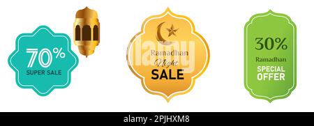 Ramadan big sale special offer discount during ramadhan season vector graphic tag illustration Stock Vector