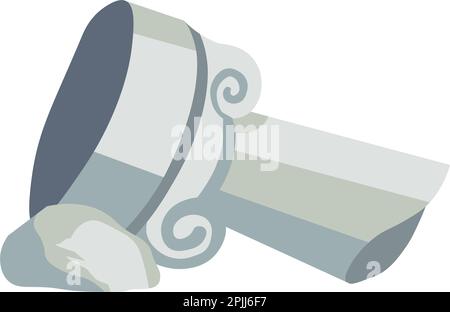 Ancient ruins, column or pillar with ornaments Stock Vector