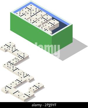 Games for entertainment, dominoes pieces playing Stock Vector