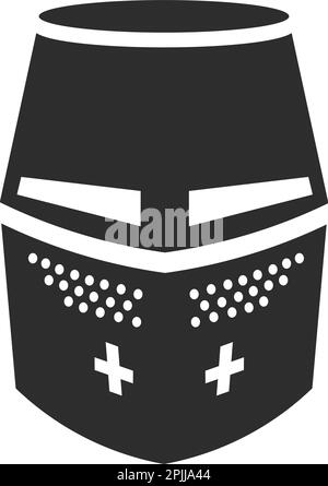 Helmet of ancient or medieval warrior or knight Stock Vector