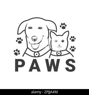 Pet shop design inspiration. Dog and cat paws symbol. Logo Vector logo template Stock Vector