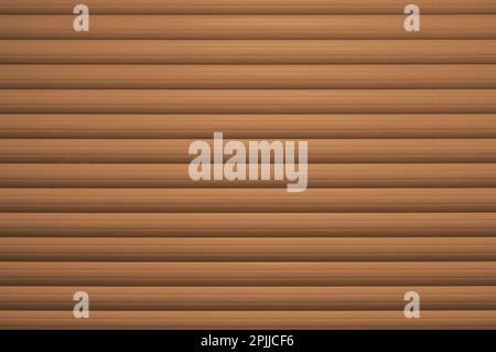 Roller shutter gate. Metal roller garage door as background. Automatic electric roll-up garage gate. Garage with brown rolling gates. Stock Photo
