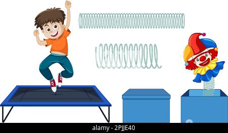 Vector Set of Spring Forces illustration Stock Vector