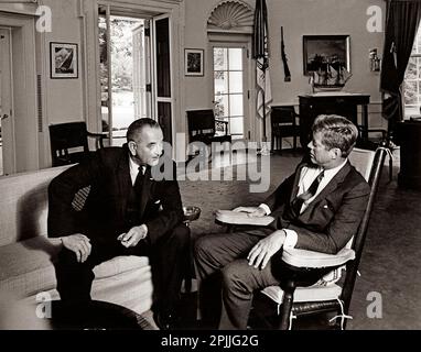 AR8117-A17 September 1963 Meeting with the Vice President Lyndon B. Johnson (LBJ).  Please credit 'Abbie Rowe. White House Photographs. John F. Kennedy Presidential Library and Museum, Boston'
