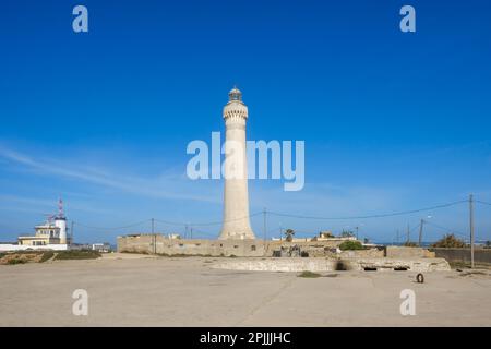 Casablanca, Morocco - March 3, 2020 : View of the lighthouse El Hank in Casablanca Morocco Stock Photo