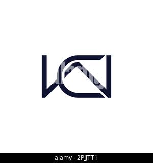 letter wc linked overlap logo vector Stock Vector