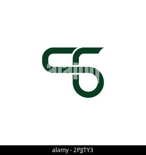 letter cg linked curves geometric logo vector Stock Vector