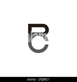 letter pc linked simple geometric logo vector Stock Vector