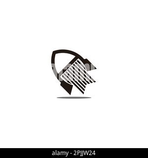 simple swoosh cute rocket symbol logo vector Stock Vector