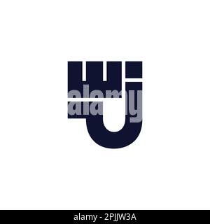 letter wj simple geometric flat logo vector Stock Vector
