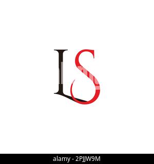 letter ls curves shadow logo vector Stock Vector