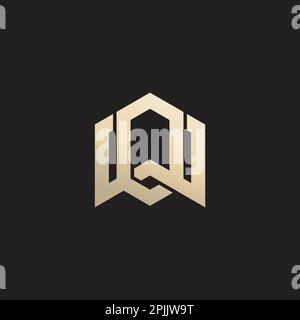 letter wo overlapping line geometric logo vector Stock Vector