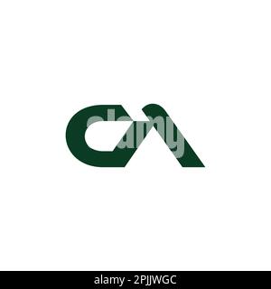 letter ca green triangle shape simple logo vector Stock Vector