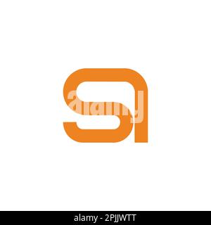 letter si simple geometric line logo vector Stock Vector