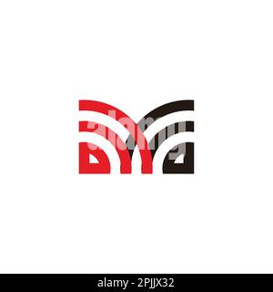 letter m signal geometric colorful logo vector Stock Vector