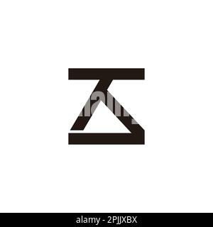 letter td simple triangle geometric line logo vector Stock Vector