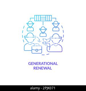 Generational renewal blue gradient concept icon Stock Vector