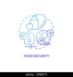 Food security blue gradient concept icon Stock Vector