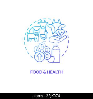 Food and health blue gradient concept icon Stock Vector