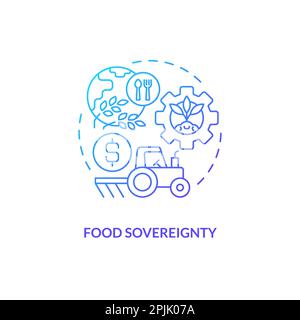 Food sovereignty blue gradient concept icon Stock Vector