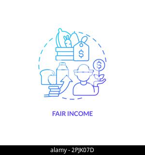 Fair income blue gradient concept icon Stock Vector