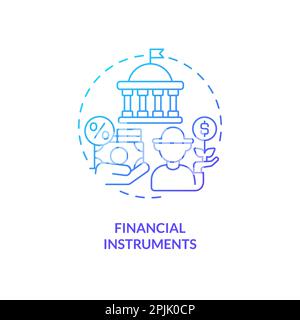 Financial instruments blue gradient concept icon Stock Vector