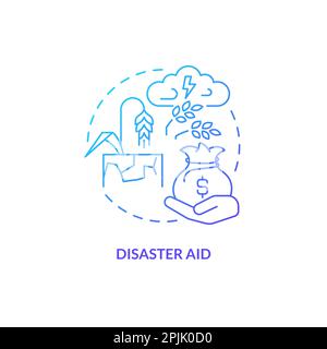 Disaster aid blue gradient concept icon Stock Vector
