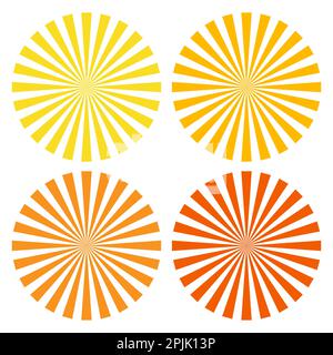 Bursting rays sunrise. Radial sun burst vector illustration Stock Vector