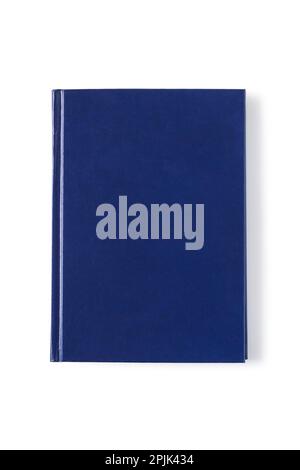 Untitled blue hardcover book isolated on white. View from above Stock Photo