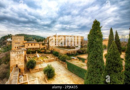 The Palace of Charles V at Al Hambra, Granada, Spain Stock Photo