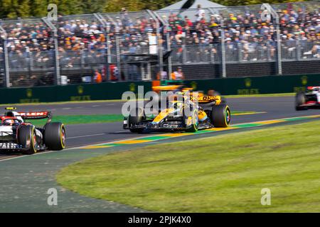 Melbourne, Australia. 02nd Apr, 2023. Lando Norris of Great Britain drives the (4) McLaren MCL36 during the F1 Grand Prix of Australia at the Albert Park Grand Prix circuit. (Photo by George Hitchens/SOPA Images/Sipa USA) Credit: Sipa USA/Alamy Live News Stock Photo