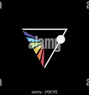 a white light through prism dispersion icon Stock Vector
