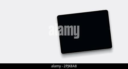 modern tablet with dark screen on white Stock Vector