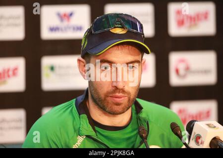 Ireland Test Team Captain Andrew Balbirnie attends pre-match press conference ahead of their alone Test match Against Bangladesh at Sher-e-BanglaNatio Stock Photo